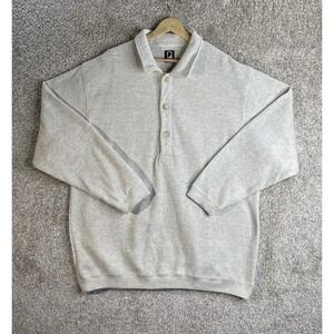 Vintage Quiksilver Pullover Collared Gray Sweater Large Made USA‎